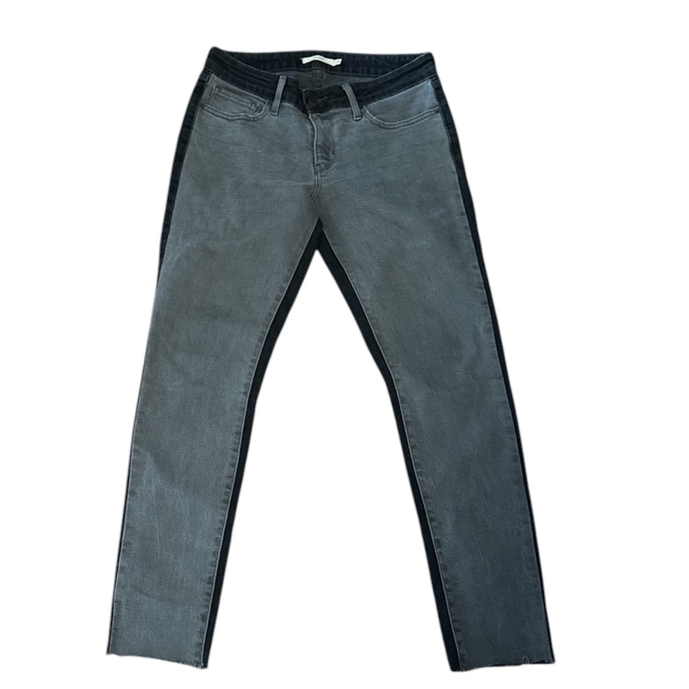 Levi’s Women’s 711 Skinny stretch Jeans  color block Gray And Black Size 28